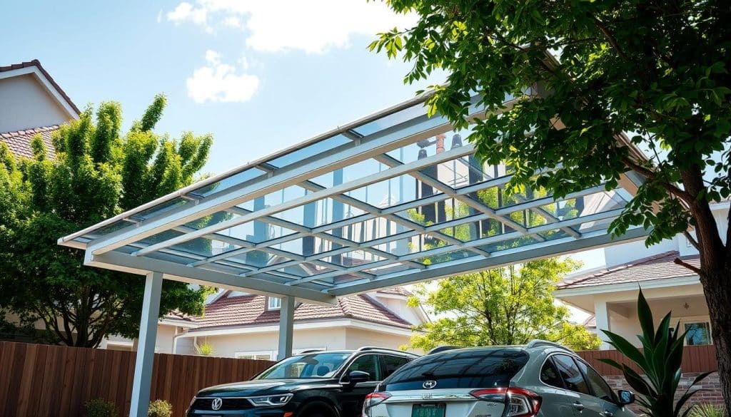 Carport mit Solaranlage