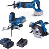 Akku Heimwerker-Set AWS200 - 20V | Säbelsäge | Stichsäge | Handkreissäge | inkl. 2x 4Ah Akku & 2