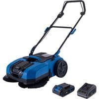 Akku-Kehrmaschine C-S610-X Scheppach - 610mm Arbeitsbreite | 2000m2 | 3stufige Geschwindigkeit | 20L Schmutzbehälter | inkl. 2Ah Akku & 2
