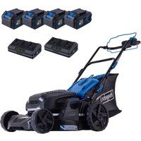 Akku Rasenmäher BC-MP470-X Scheppach - 47cm Schnittbreite | 700 m2 | Vario Radantrieb | LED | 7-fach Schnitthöhe | inkl. 4x 4Ah Akku & 2xLadegerät