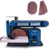 Band- und Tellerschleifer BTS900Vario scheppach - 400W | inkl. 3x Schleifpapier u. Schleifband | Ø150mm Schleifteller