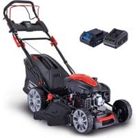 Hybrid-Start-Benzin-Rasenmäher PML56-225ES Scheppach | 56 cm Schnittbreite | Elektrostart und Radantrieb | 6 PS | bis zu 2200m²