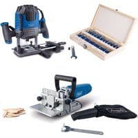 Oberfräse WRT1200 & Flachdübelfräse WRT1200 SET Scheppach - Fräsmaschine | 230V | Holz | inkl. Fräserset