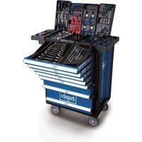 Werkstattwagen TW1000 Scheppach - 263-tlg. Werkzeug | abschließbar | 7 Schubladen | Räder mit Sperrfunktion | Soft-Grip Handgriffe