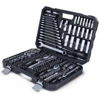 Werkzeugkoffer WZB250-BE Scheppach Black - 218-tlg Werkzeug Set | Werkzeugkiste gefüllt | Steckschlüsselsatz
