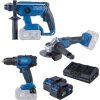 Akku-Maschinen-Set BPS100 Scheppach - 20V | 3tlg. Maschinenset | inkl. 2x 4Ah Akkus + 2