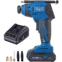 Akku Hand Kompressor C-AC20-X Scheppach 20V - 7 bar Arbeitsdruck | LCD Display | LED Leuchte | 6-tlg Zubehörset | inkl. 2Ah Akku + 2