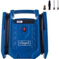 Kompressor Airforce 7 SC Scheppach - 230V & 12V Anschluss | 8 bar Arbeitsdruck | 24L/min | ölfrei & mobil | LCD Display | inkl. Reifenfüller & Adapter