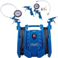 Kompressor Airforce 7 Scheppach - 230V | 8 bar Arbeitsdruck | 180 L/min | ölfrei & mobil 8m Arbeitsradius | inkl. Reifenfüller