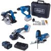 Akku-Aktions-Set AS100 Scheppach - 20V | Stichsäge | Handkreissäge | Winkelschleifer | Bohrhammer | inkl. 2x 4Ah Akku & 4