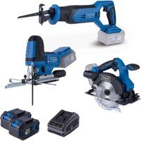Akku Heimwerker-Set AWS200 - 20V | Säbelsäge | Stichsäge | Handkreissäge | inkl. 2x 4Ah Akku & 2