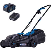 Akku-Rasenmäher BC-MP320-X Scheppach | Brushless | 32cm Schnittbreite | für 250-300m2 | 30L Fangkorb | inkl. 4Ah Akku + 2