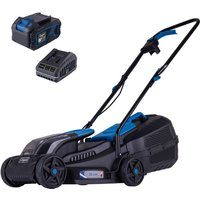 Akku-Rasenmäher BC-MP320-X Scheppach | Brushless | 32cm Schnittbreite | für 250-300m2 | 30L Fangkorb | inkl. 4Ah Akku + 2