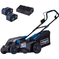 Akku-Rasenmäher BC-MP380-X Scheppach | 38cm Schnittbreite | für 450-500 m2 | 45L Korb | Set