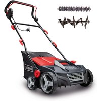Elektro Vertikutierer SC38 Scheppach - Arbeitsbreite 38cm | 45L Korb | Vertikutier- & Lüfterwalze