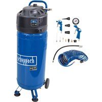 Kompressor stehend HC51V Scheppach - 1500W | 50L Kessel | 10bar | inkl. 13tlg. Zubehörset & 10m Schlauch