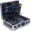 Werkzeugkoffer TB200 Scheppach - 141 tlg. Werkzeug Set | Aluminium Werkzeugkiste bestückt